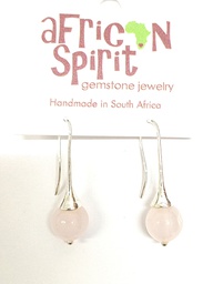 [ROSH-EAR] African Spirit Rose Quartz Drop Earrings